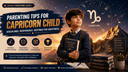 capricorn child astrology activities guide showing disciplined and goal-oriented child studying under zodiac sky