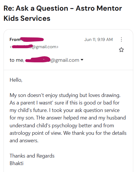 Parent testimonial 1